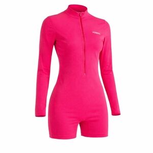 Pink Long Sleeve Romper by PCHEE BUM